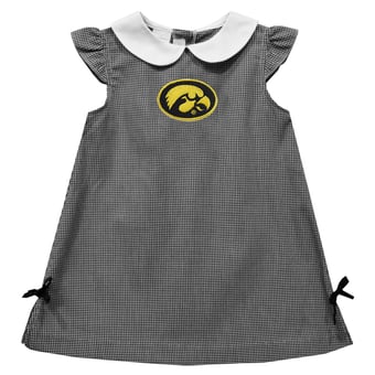Toddler Girls Vive La Fete Black Iowa Hawkeyes Mini Check Pattern A-Line Dress