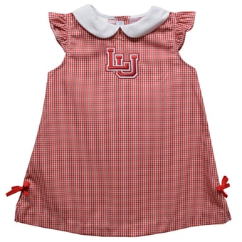 Toddler Girls Vive La Fete Red Lamar Cardinals Mini Check Pattern A-Line Dress
