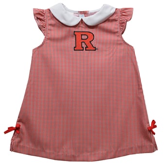 Toddler Girls Vive La Fete Scarlet Rutgers Scarlet Knights Mini Check Pattern A-Line Dress