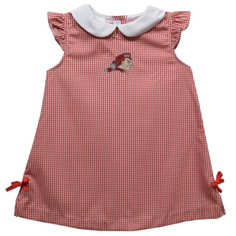 Toddler Girls Vive La Fete Red Sacred Heart Pioneers Mini Check Pattern A-Line Dress