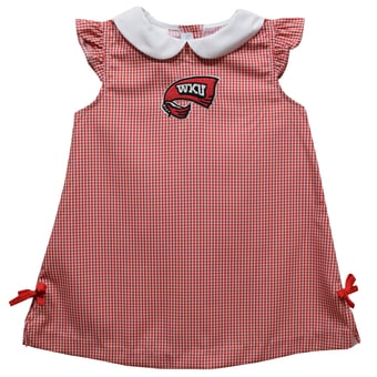 Toddler Girls Vive La Fete Red Western Kentucky Hilltoppers Mini Check Pattern A-Line Dress