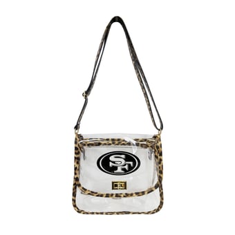 Logo Brands San Francisco 49ers Leopard Print Trim Clear Purse