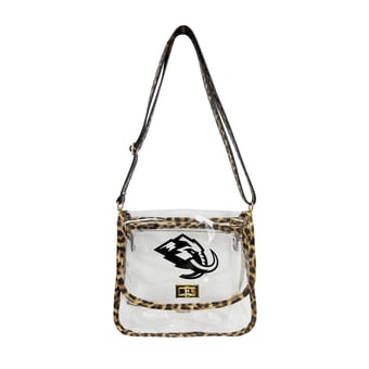 Logo Brands Utah Mammoth Leopard Print Trim Clear Purse