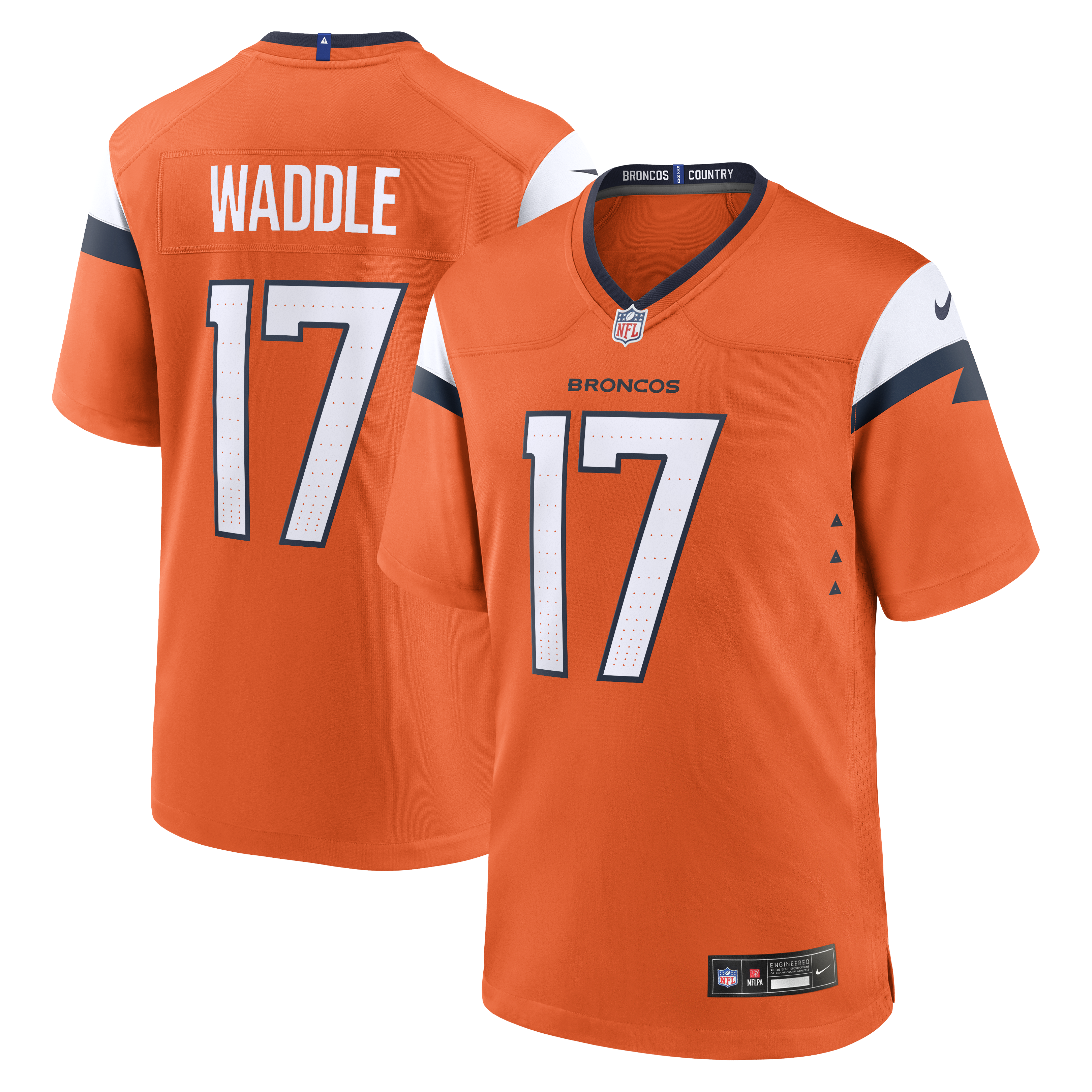 Men's Nike Jaylen Waddle Orange Denver Broncos Game Jersey