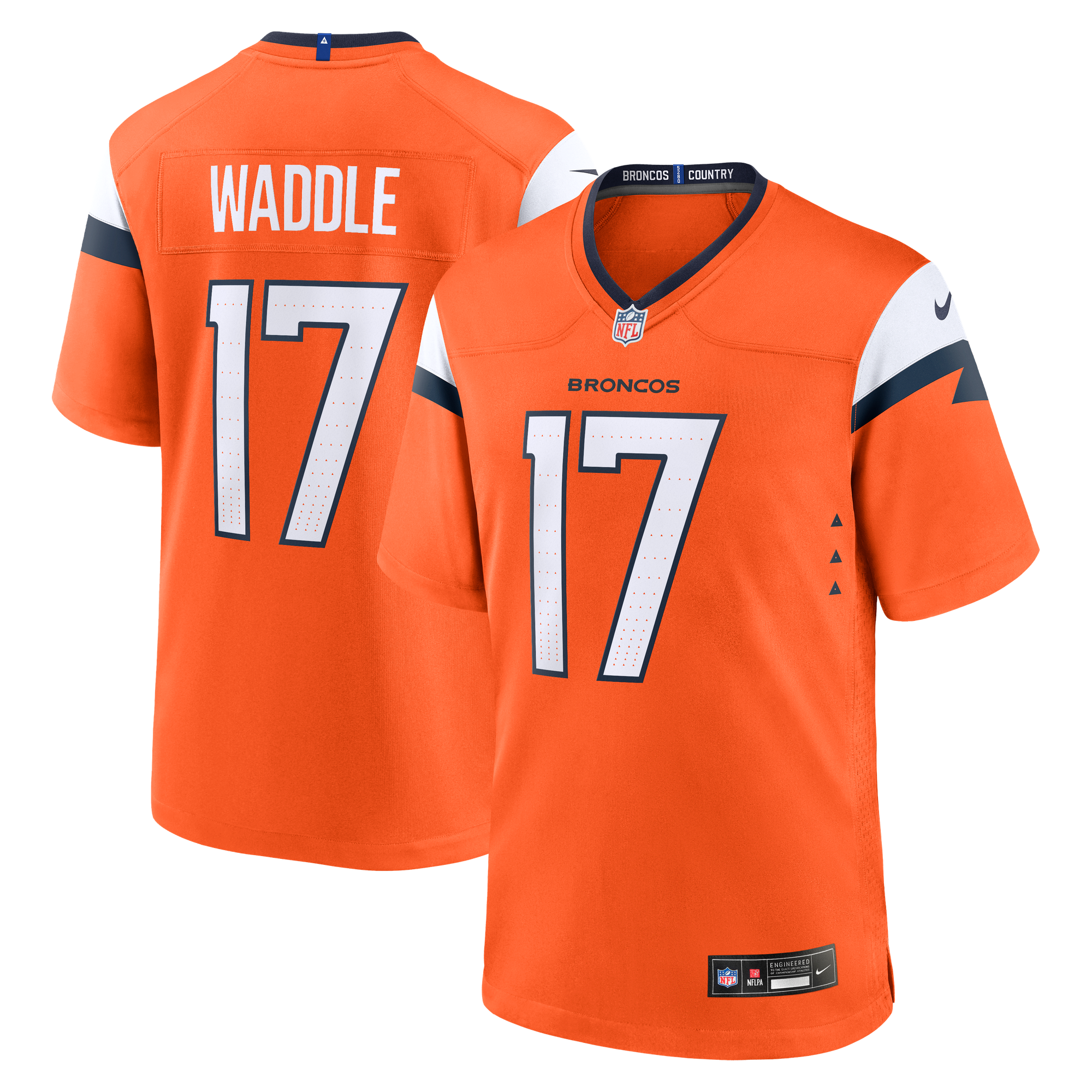 Men's Nike Jaylen Waddle Orange Denver Broncos Game Jersey