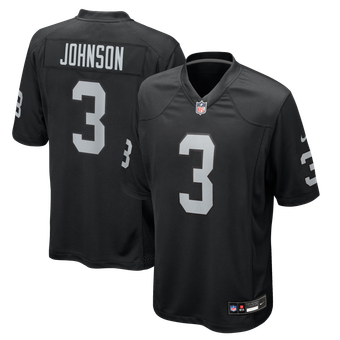 Men's Nike Taron Johnson Black Las Vegas Raiders Team Game Jersey