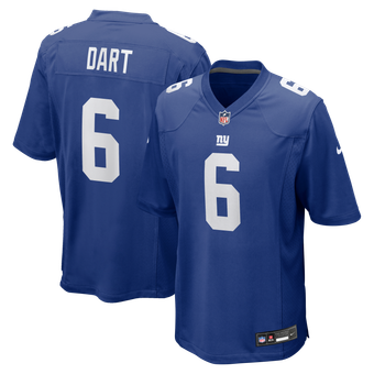 Men's Nike Jaxson Dart Royal New York Giants Team Game Jersey