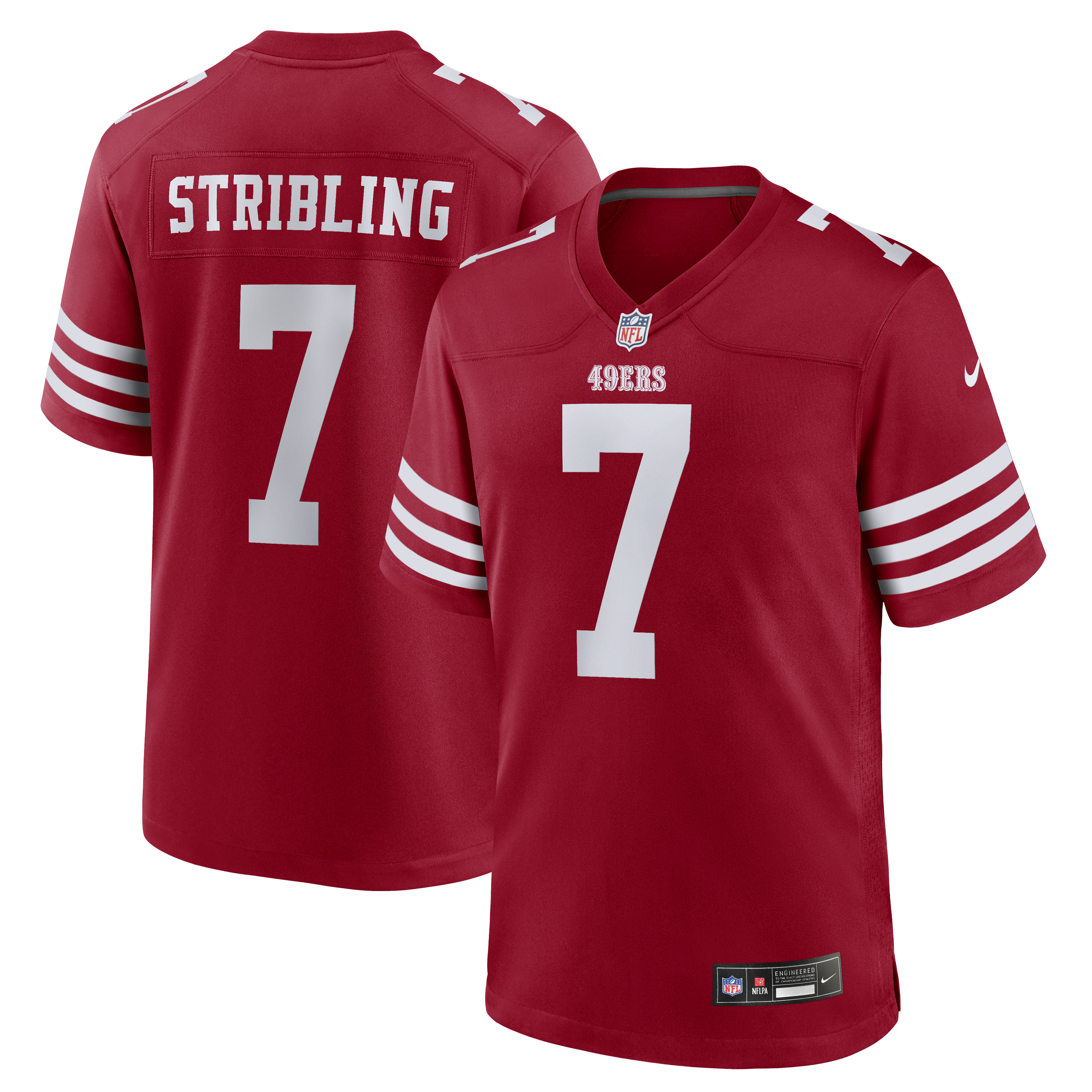 Men's Nike De'Zhaun Stribling Scarlet San Francisco 49ers Game Jersey