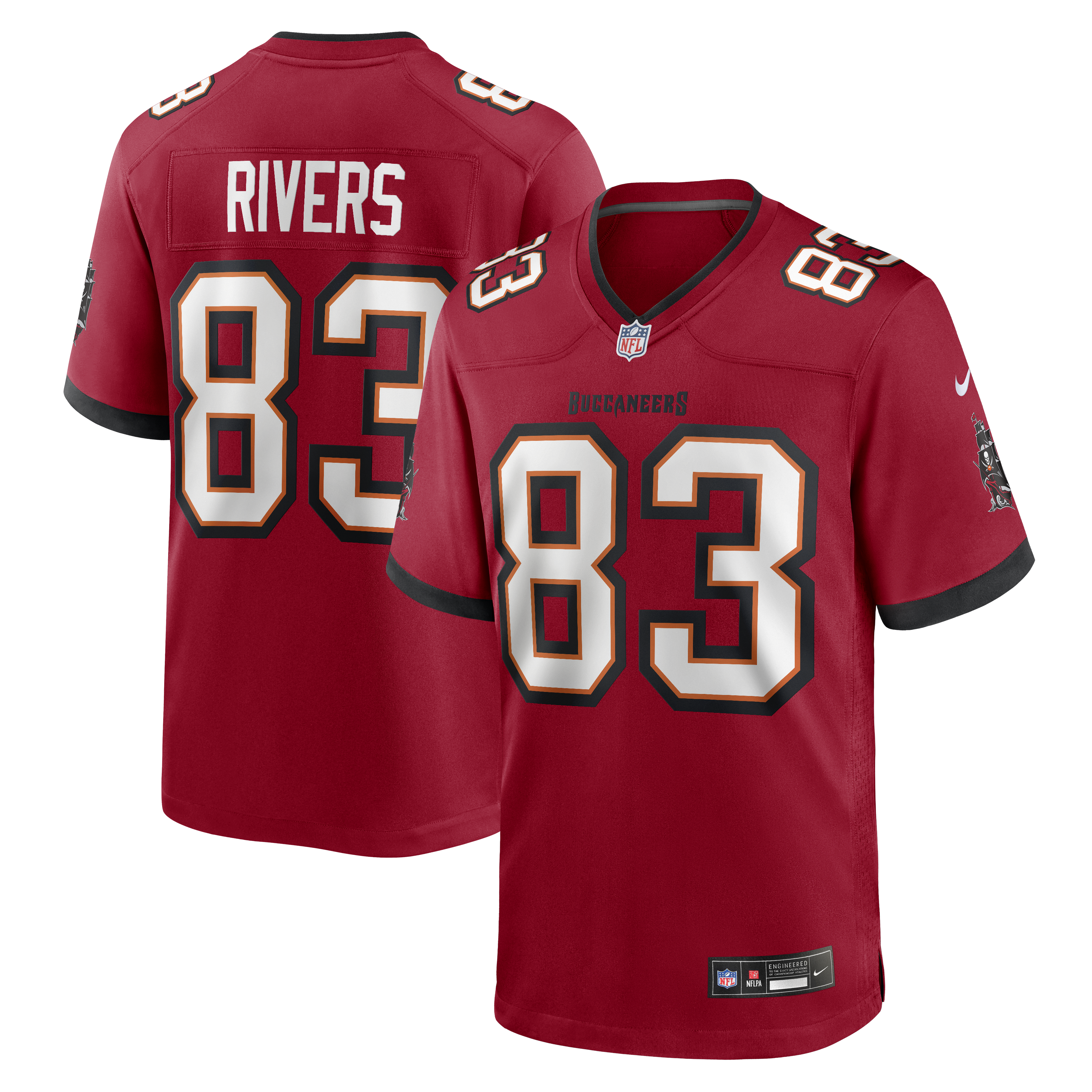 Men's Nike Eric Rivers Red Tampa Bay Buccaneers Game Player Jersey