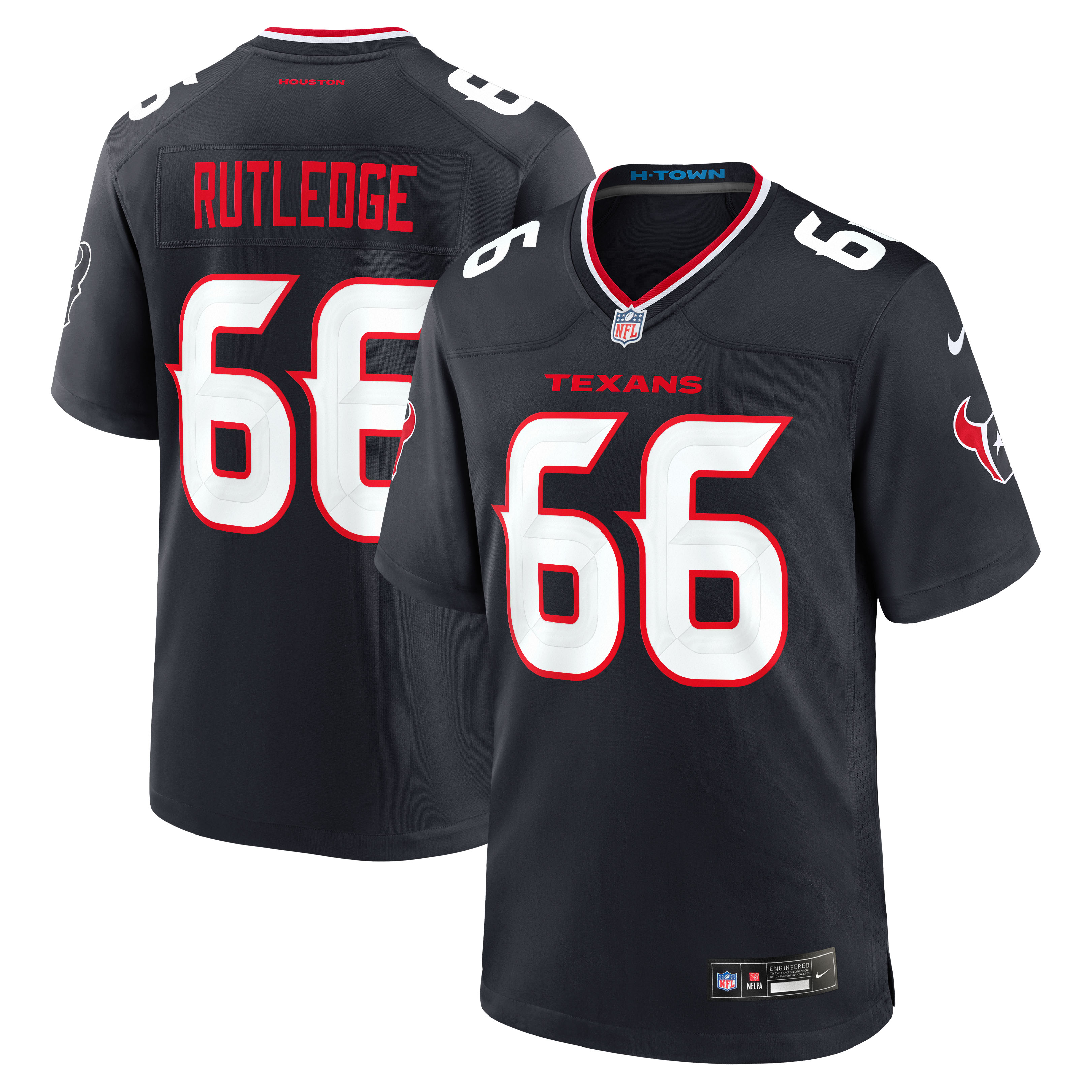 Men's Nike Navy Houston Texans Keylan Rutledge Team Game Jersey