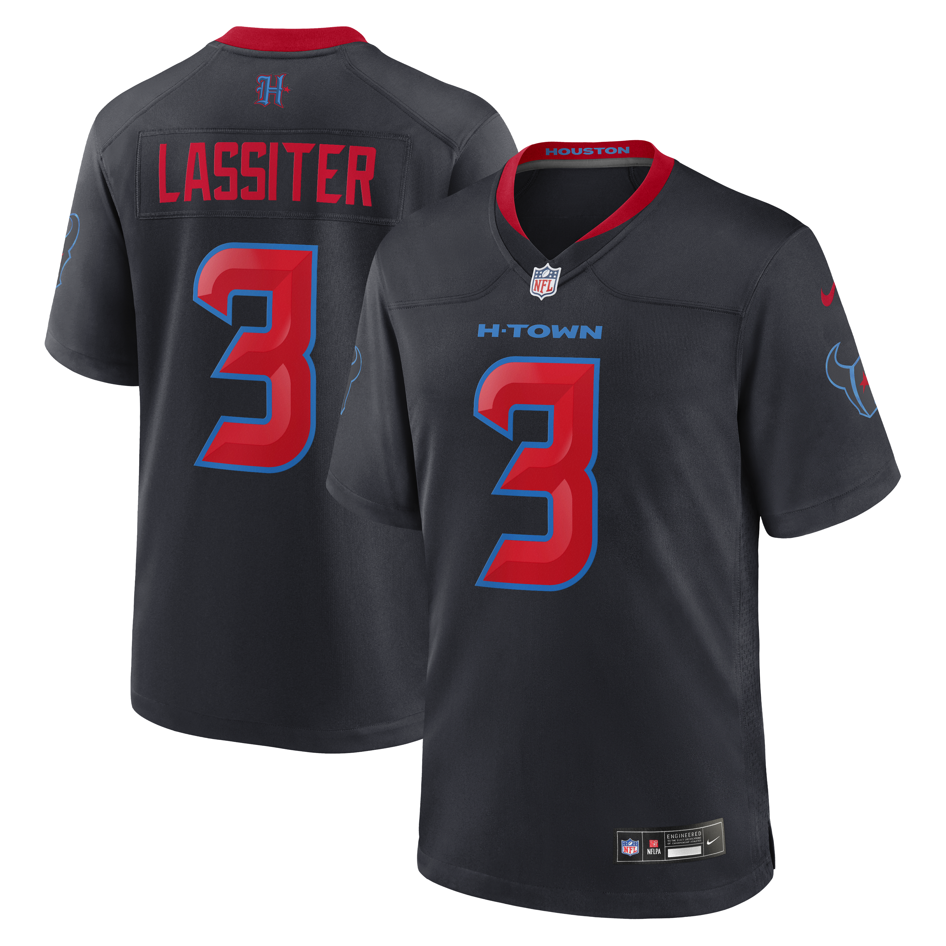 Men's Nike Kamari Lassiter Navy Houston Texans Alternate Game Jersey