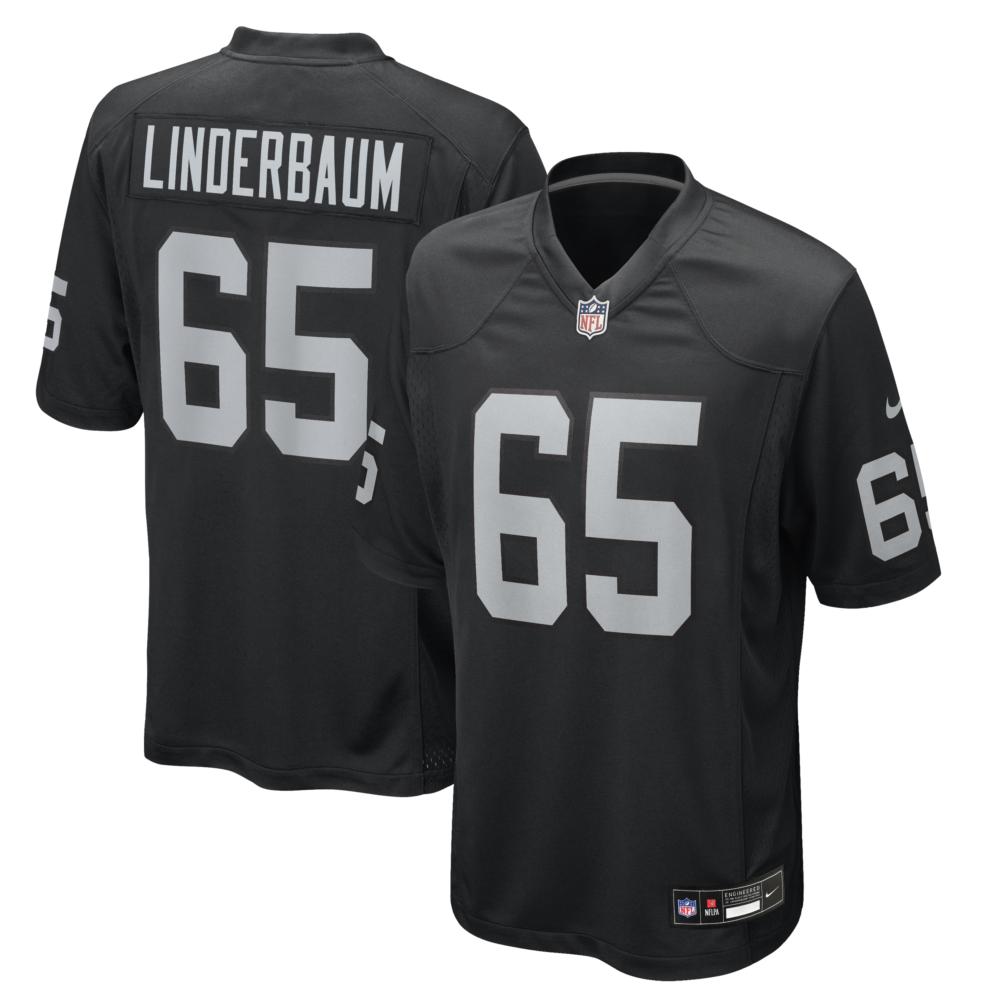 Men's Nike Tyler Linderbaum Black Las Vegas Raiders Team Game Jersey