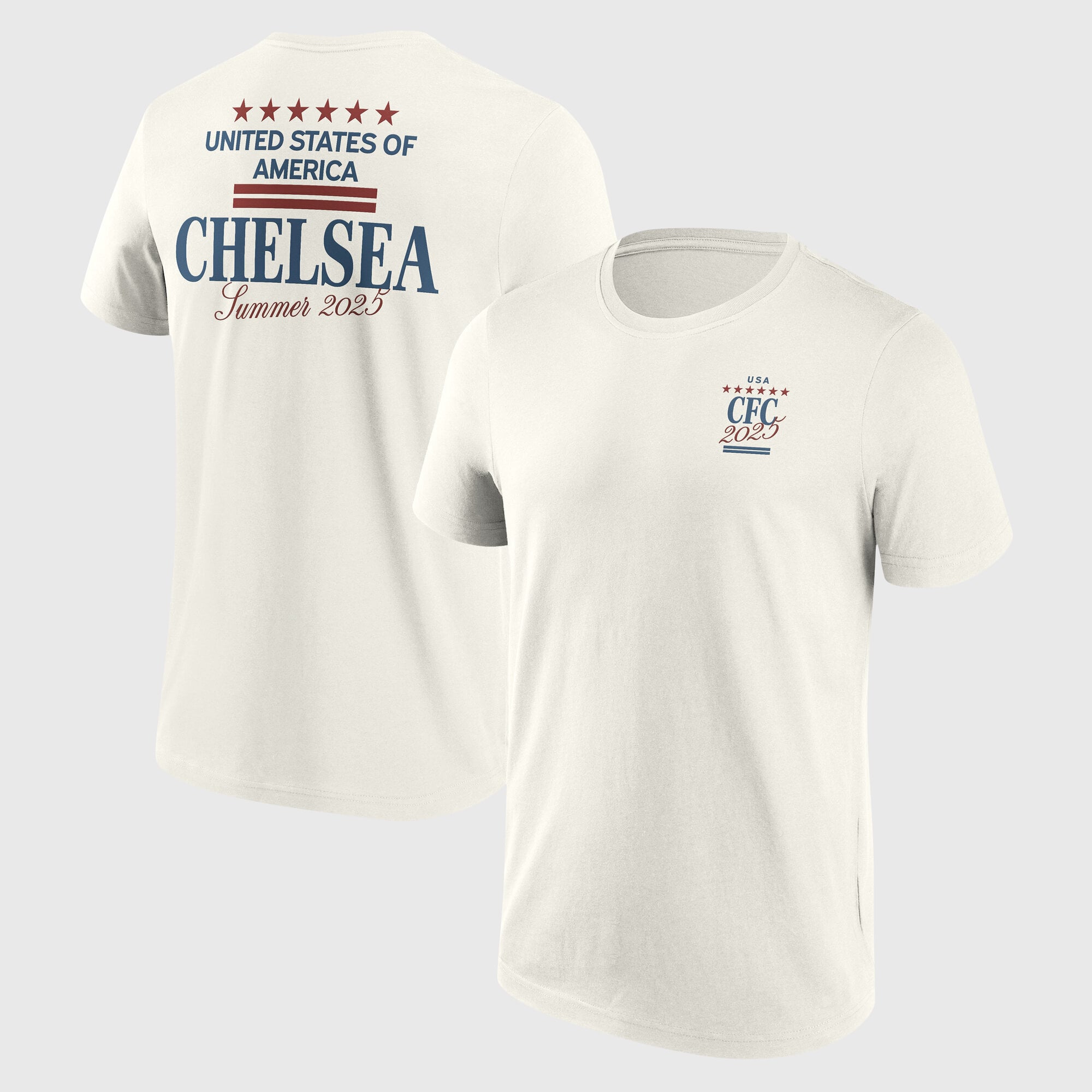 Chelsea Club World Cup US Tour Graphic T-Shirt - Off White - Mens