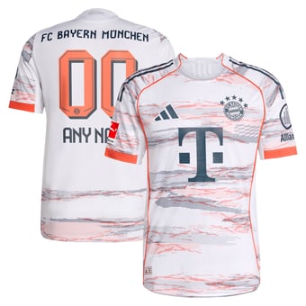 Men's adidas  White Bayern Munich 2025/26 Away Authentic Custom Jersey