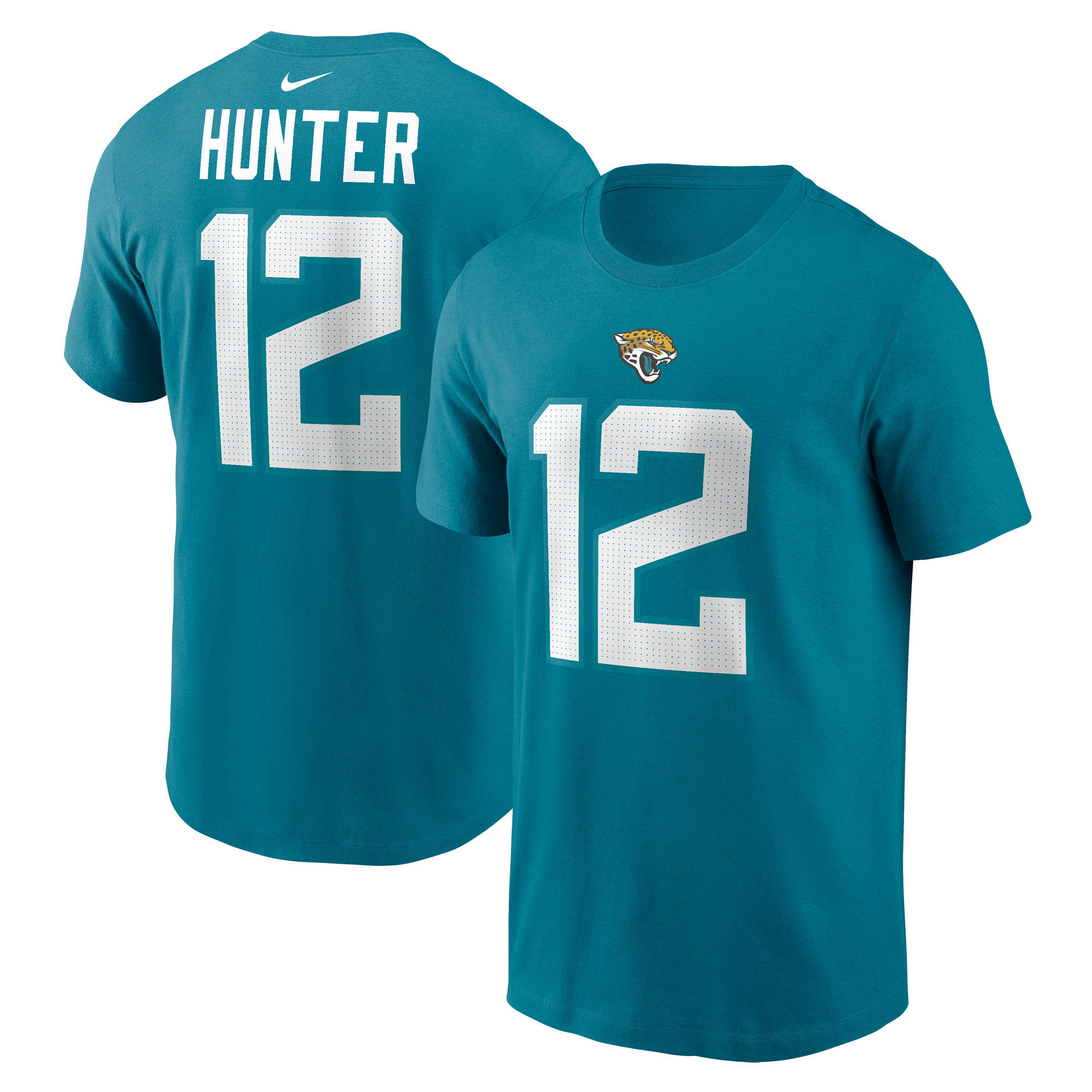 Men's Nike Travis Hunter Teal Jacksonville Jaguars Name & Number T-Shirt