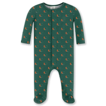 Newborn & Infant ZooZatz Green Miami Hurricanes Magnetic Closure Sleeper