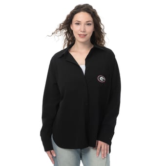 Women's ZooZatz Black Georgia Bulldogs Stretch Woven Button-Up Shirt