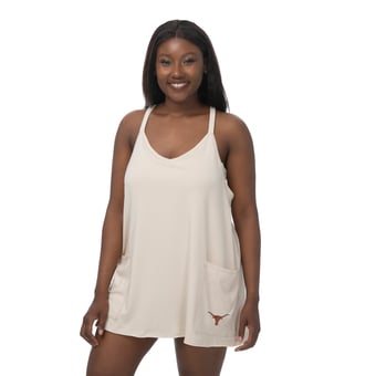 Women's ZooZatz Tan Texas Longhorns Active Pocketed Tri-Blend Skort Dress