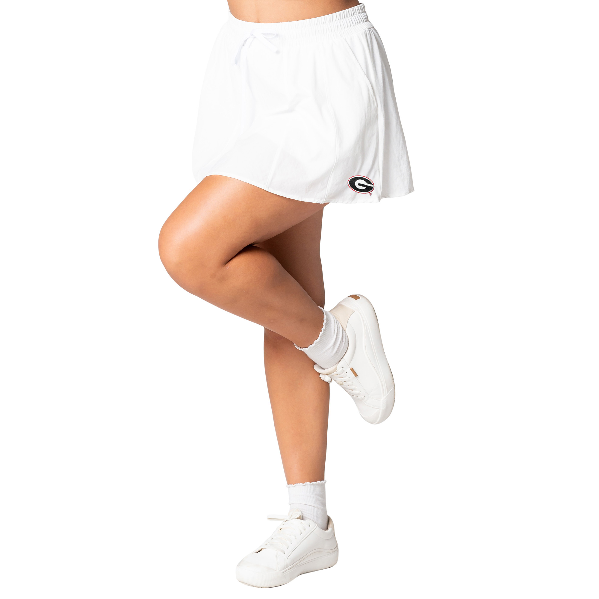 Women's ZooZatz  White Georgia Bulldogs Stretch Woven Skort