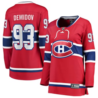 Women's Fanatics Ivan Demidov Red Montreal Canadiens Home Breakaway Player Jersey