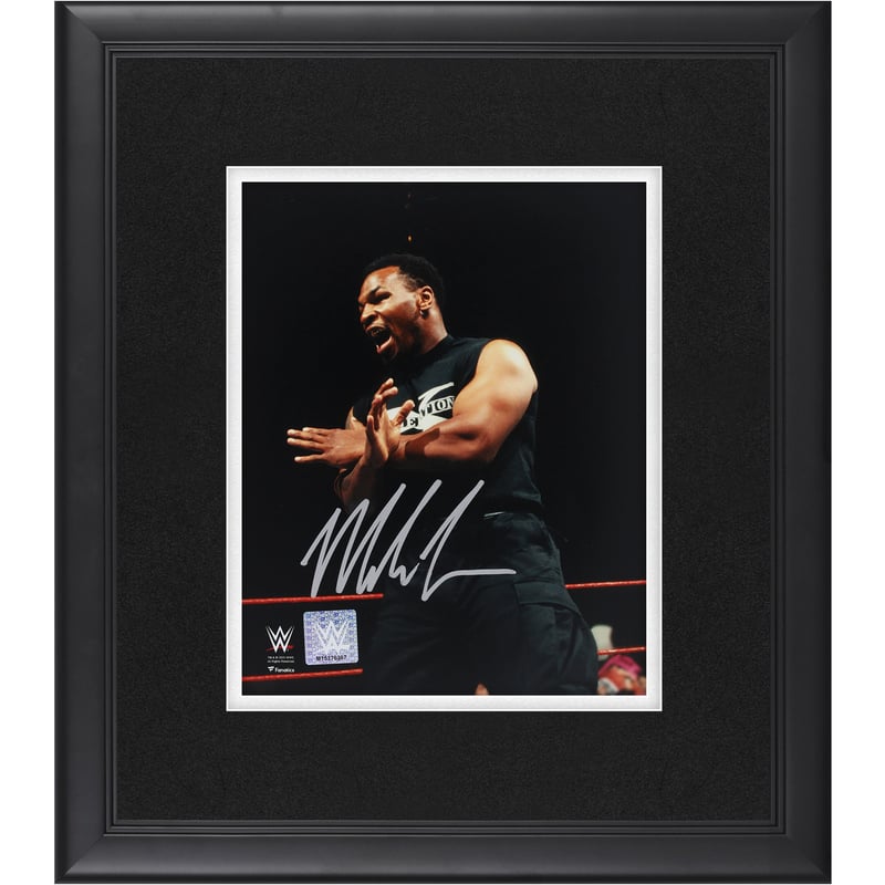 Mike Tyson WWE Autographed Framed 8" x 10" Cross Armed X-Chop Photograph