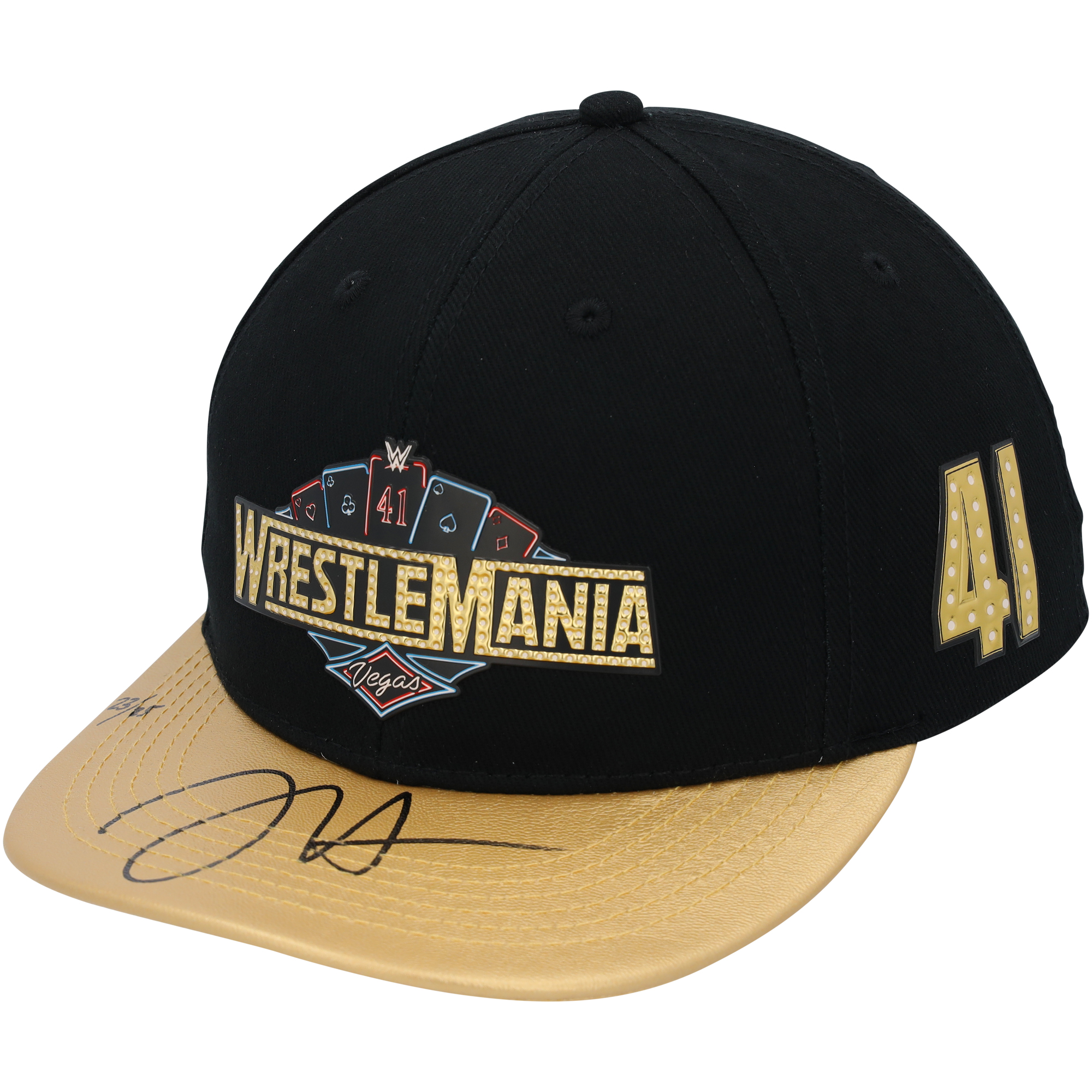 Jey Uso WWE Autographed WrestleMania 41 Gold Brim Snapback Cap - Limited Edition of 25