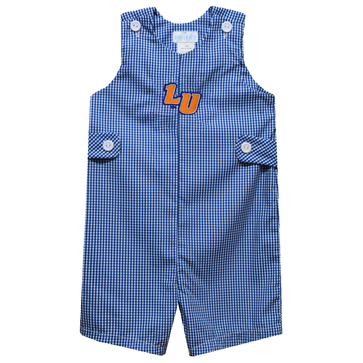 Infant Vive La Fete Blue Lincoln Lions Gingham Jon Jon Romper Infant Vive La Fete Blue Lincoln Lions Gingham Jon Jon Romper