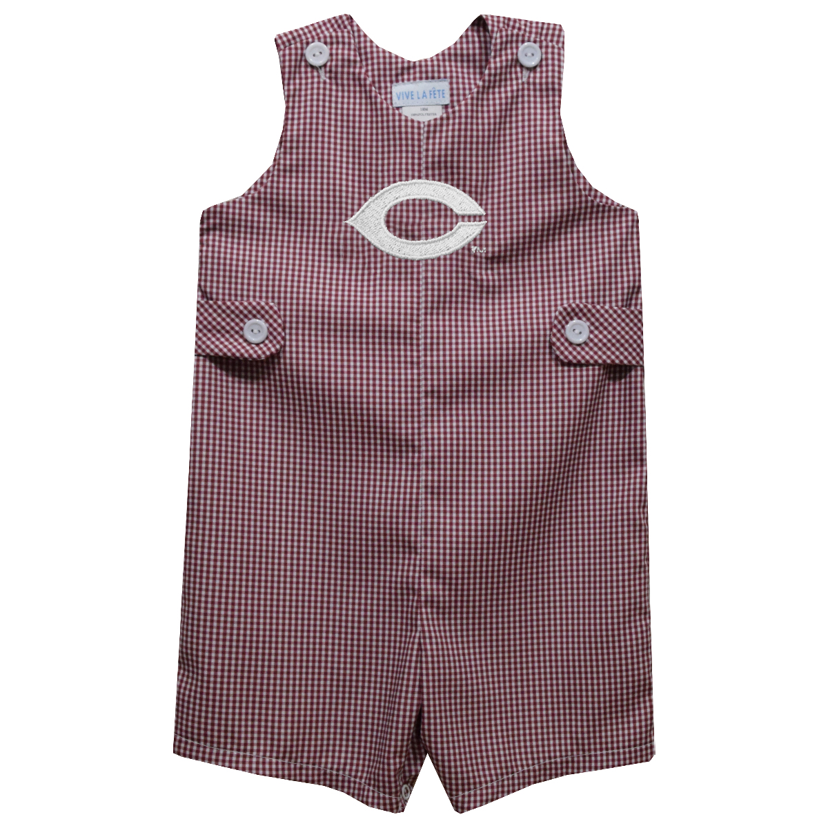 Toddler Vive La Fete Maroon UChicago Maroons Gingham Jon Jon Romper Toddler Vive La Fete Maroon UChicago Maroons Gingham Jon Jon Romper