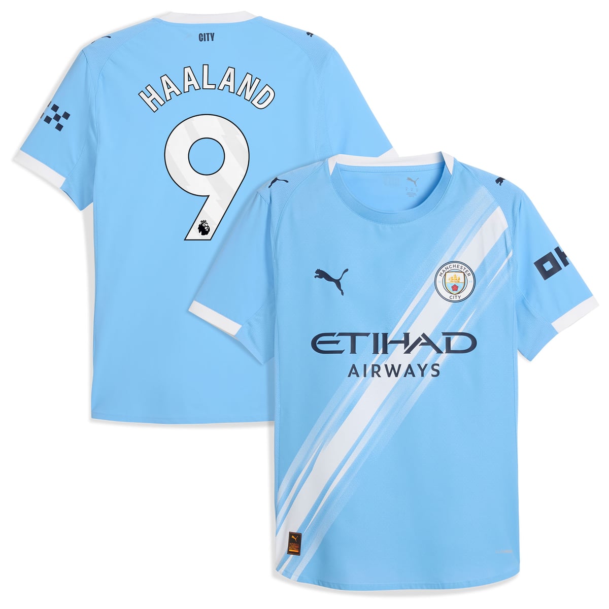 Maillot Manchester City PUMA Domicile Authentic 2025-26 avec flocage Haaland 9