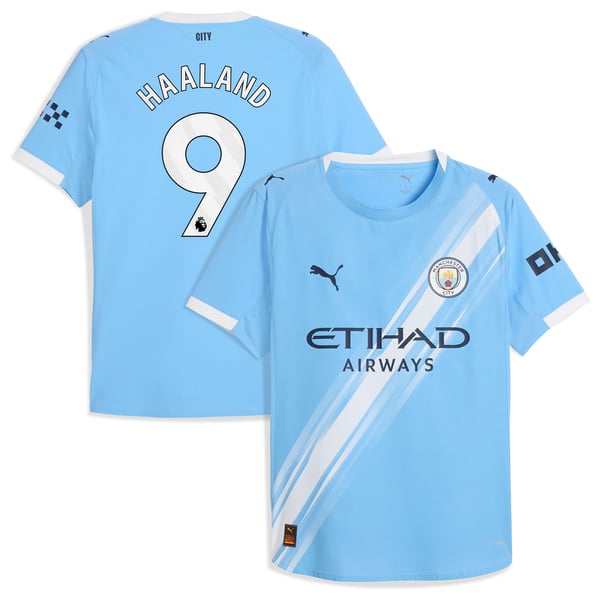 Maillot Manchester City PUMA Domicile Authentic 2025-26 avec flocage Haaland 9