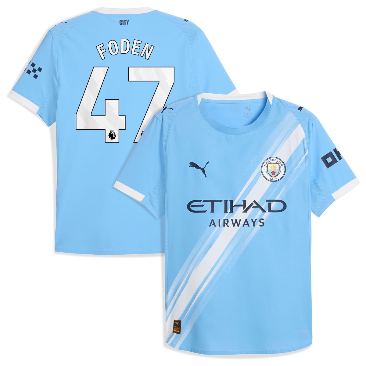 Maillot Manchester City PUMA Domicile Authentic 2025-26 avec flocage Foden 47