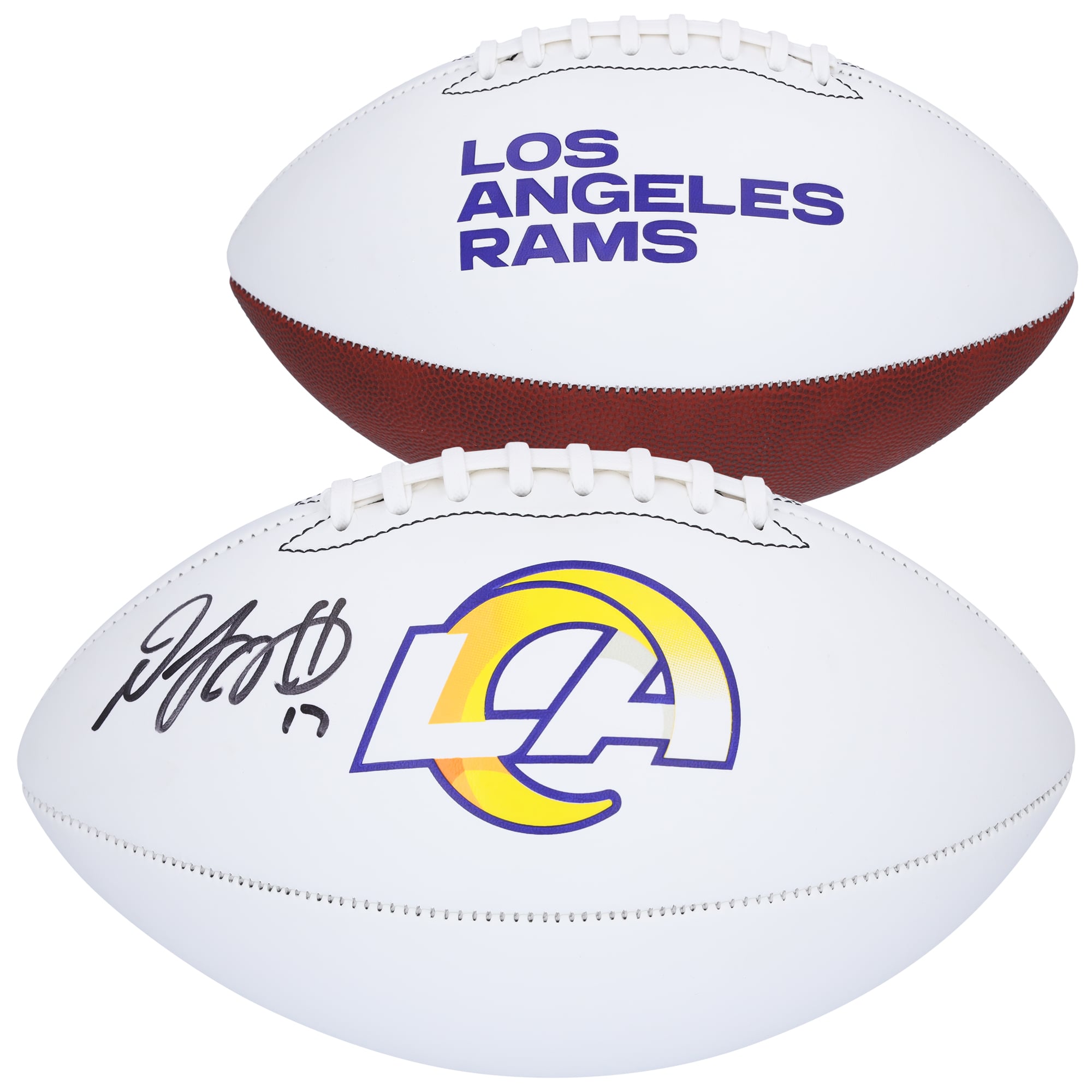 Davante Adams Los Angeles Rams Autographed Franklin White Panel Football