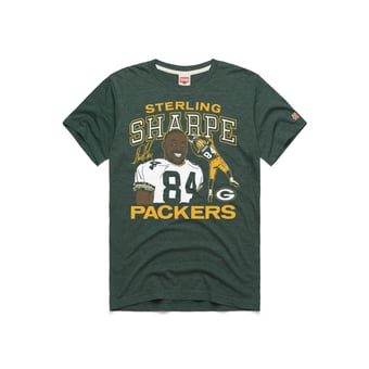 Unisex Homage Sterling Sharpe Green Green Bay Packers HOF Player Graphic Tri-Blend T-Shirt