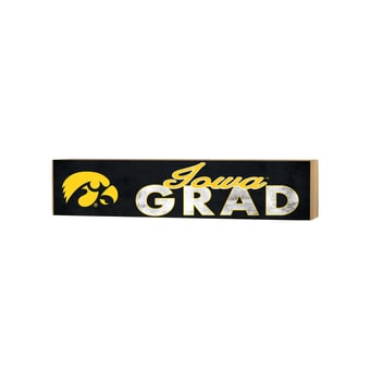 Iowa Hawkeyes 3" x 13" Grad Block Sign