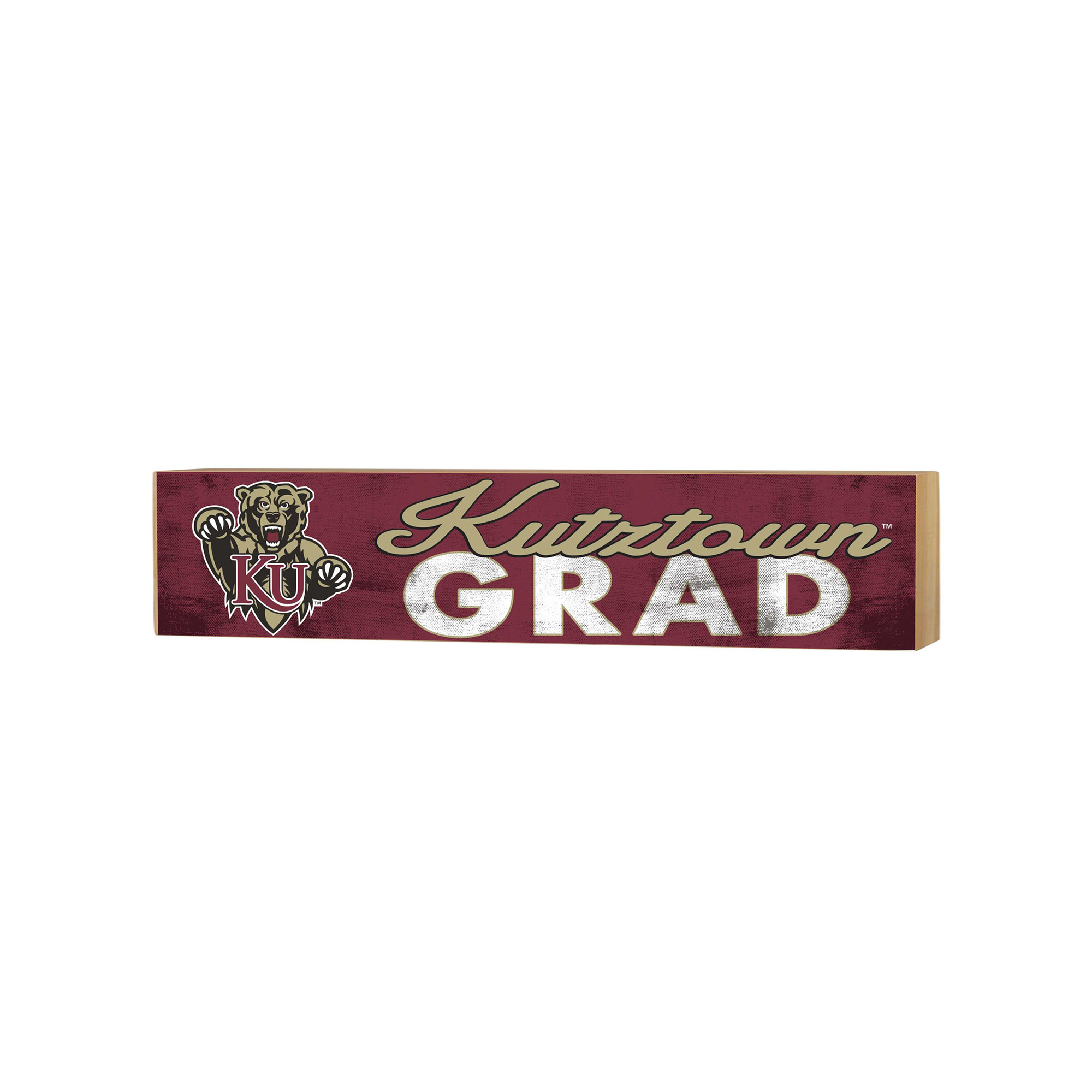 Kutztown Golden Bears 3" x 13" Grad Block Sign