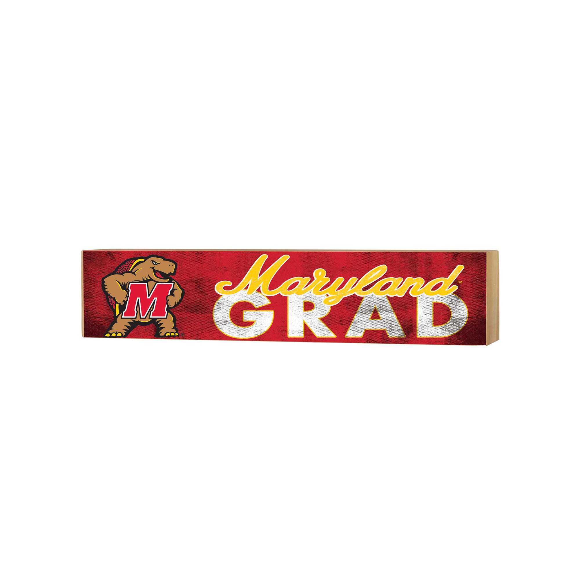 Maryland Terrapins 3" x 13" Grad Block Sign