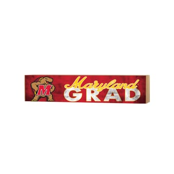 Maryland Terrapins 3" x 13" Grad Block Sign