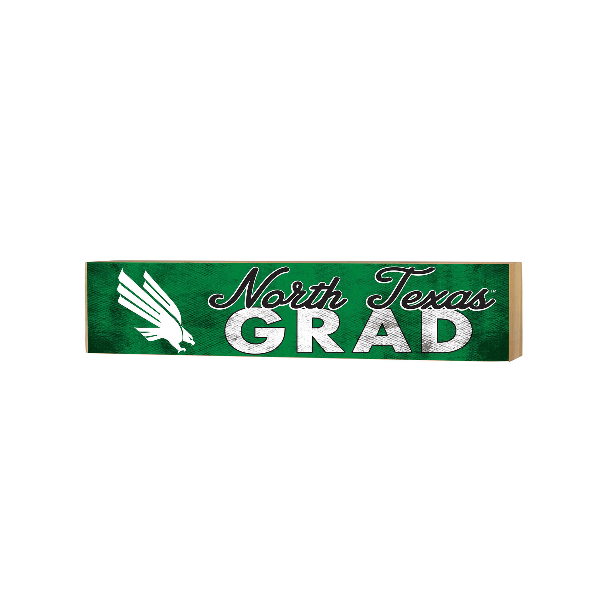 North Texas Mean Green 3" x 13" Grad Block Sign