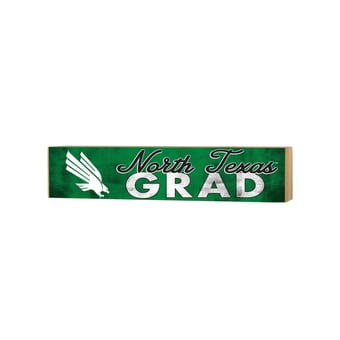 North Texas Mean Green 3" x 13" Grad Block Sign