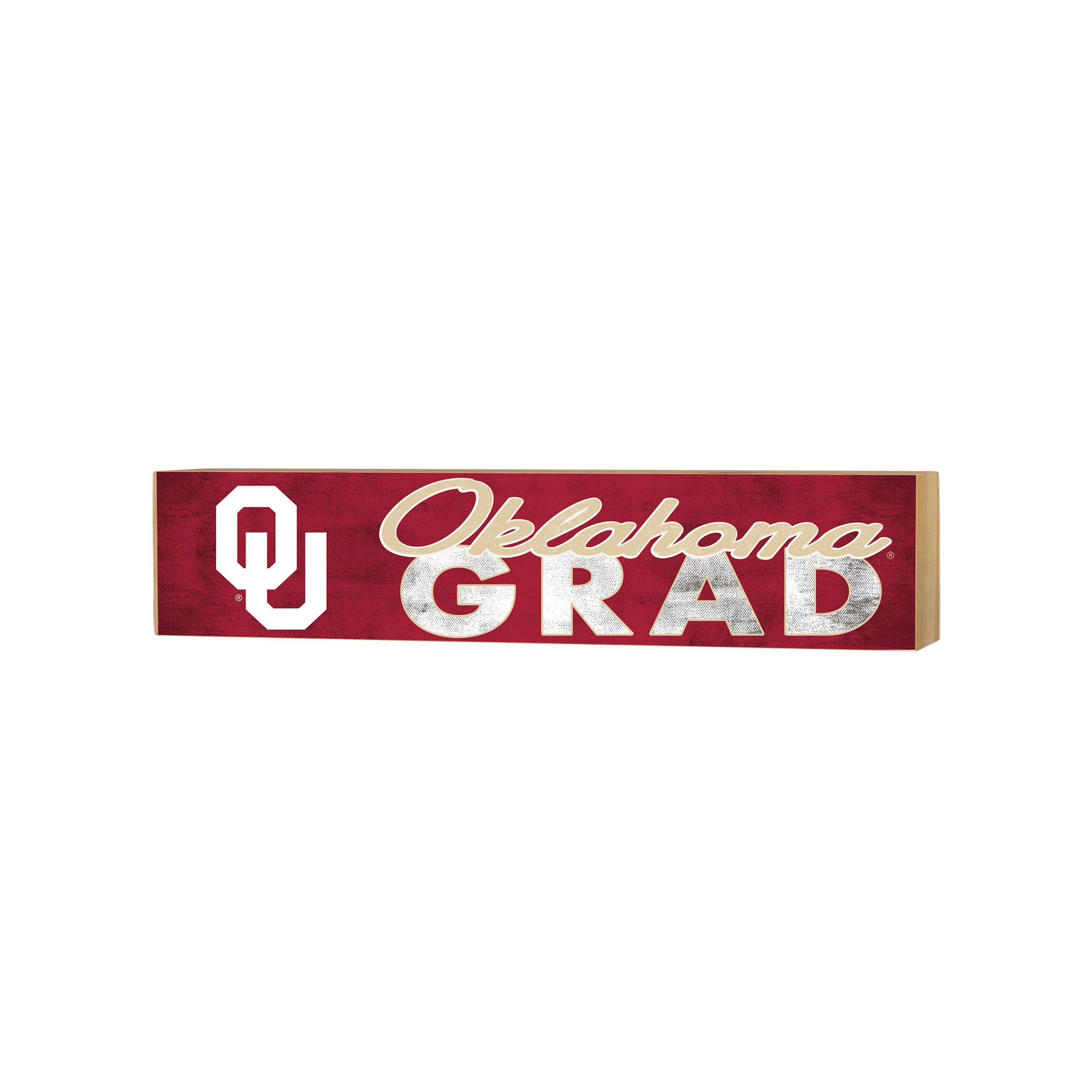 Oklahoma Sooners 3" x 13" Grad Block Sign
