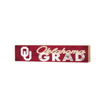 Oklahoma Sooners 3" x 13" Grad Block Sign