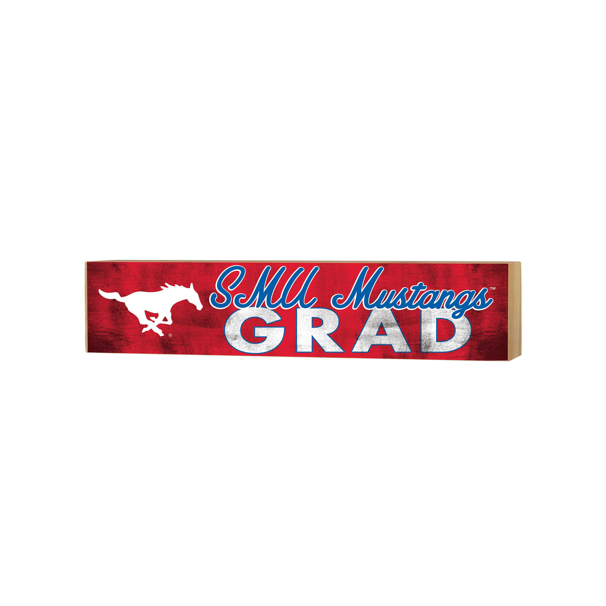 SMU Mustangs 3" x 13" Grad Block Sign