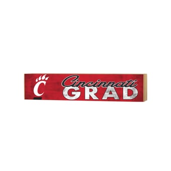 Cincinnati Bearcats 3" x 13" Grad Block Sign