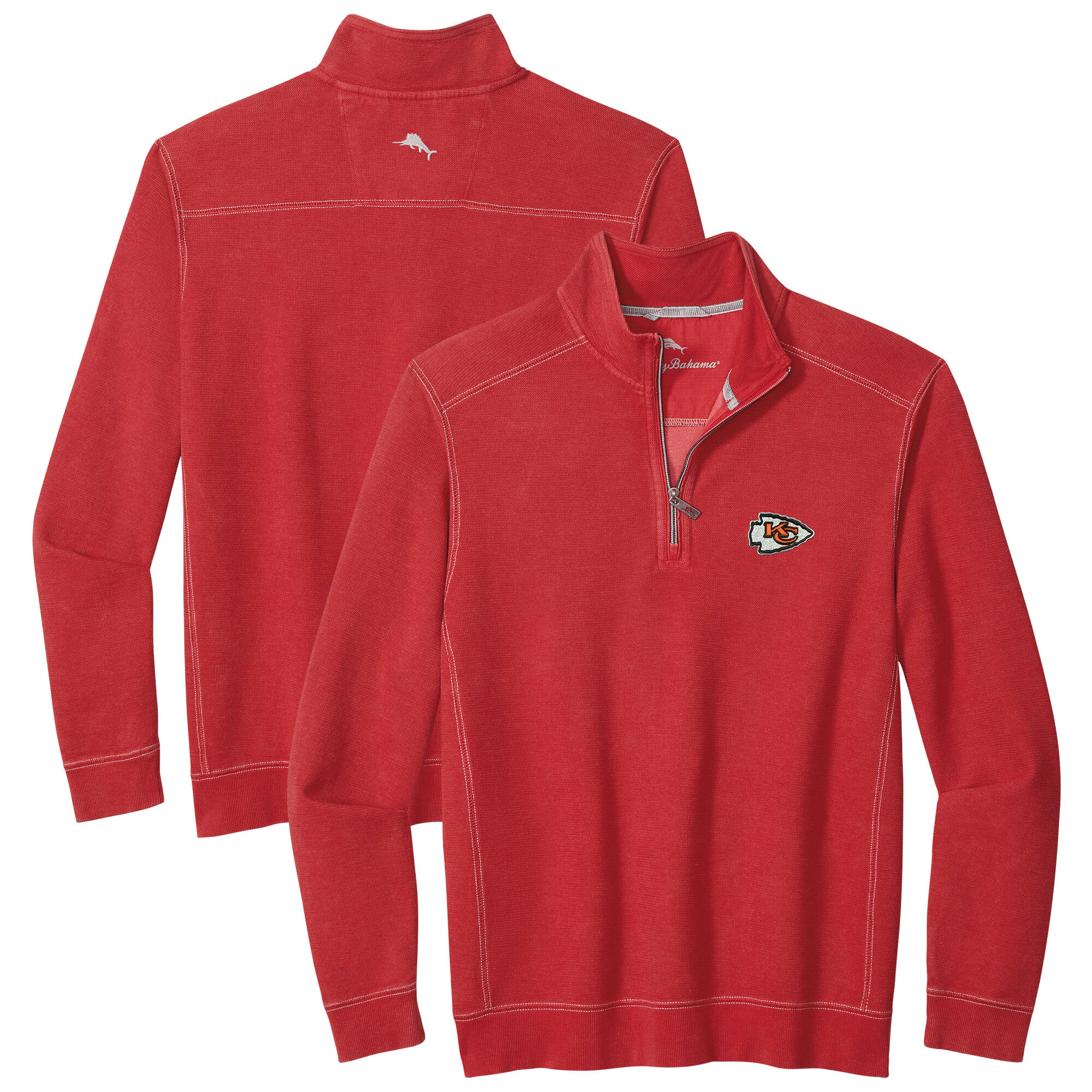 Men's Tommy Bahama Red Kansas City Chiefs Big & Tall Montego Bay Half-Zip Pullover