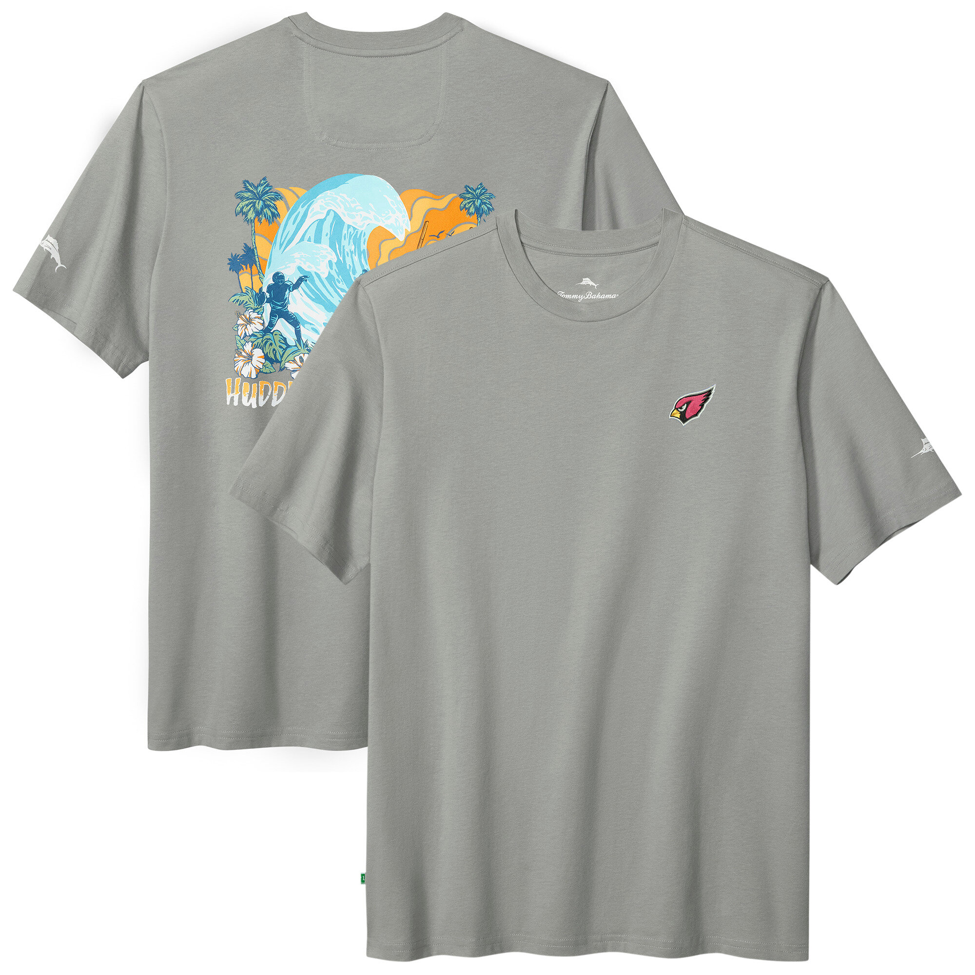 Men’s Tommy Bahama Gray Arizona Cardinals Huddle & Hang Tens T-Shirt Men’s Tommy Bahama Gray Arizona Cardinals Huddle & Hang Tens T-Shirt