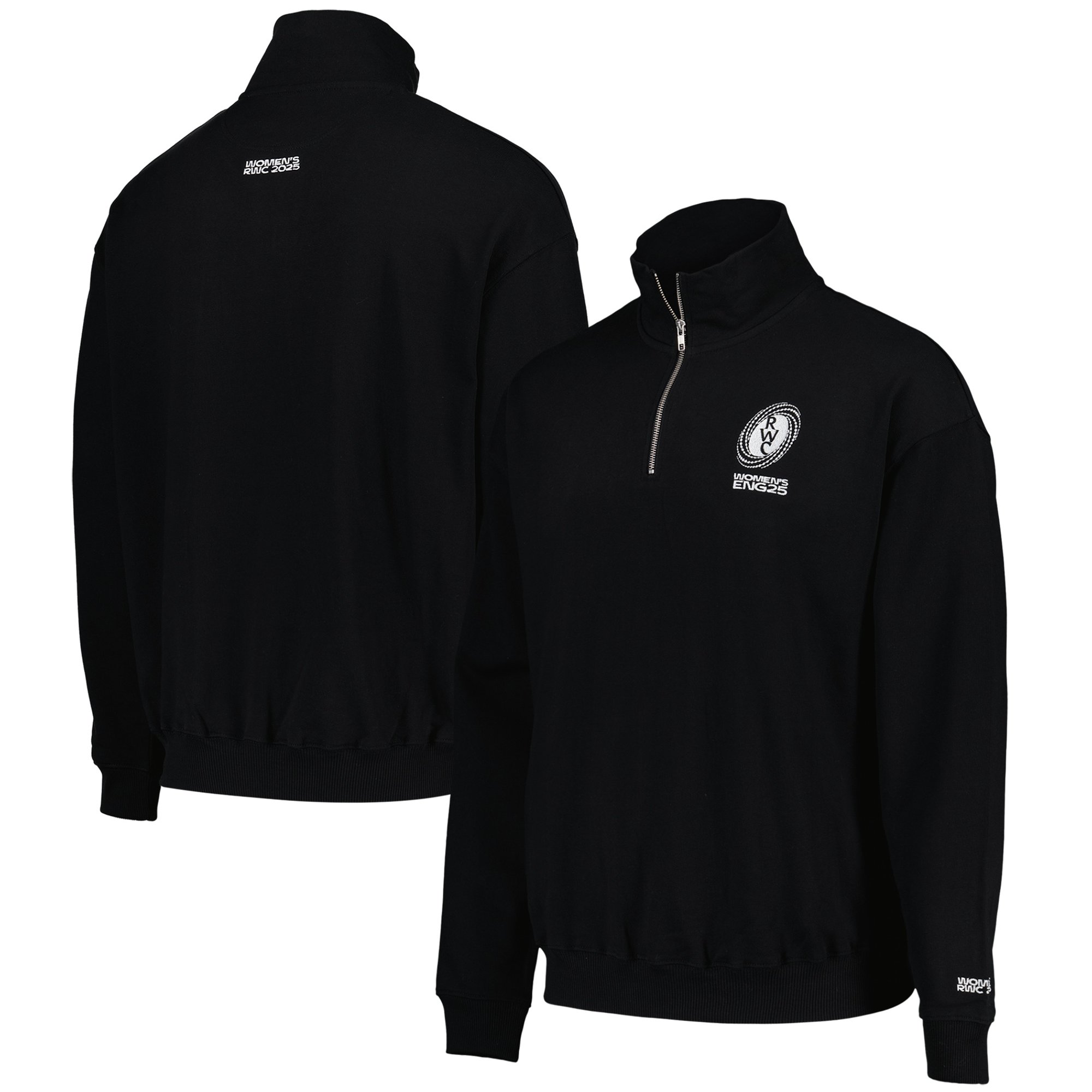 Felpa con mezza zip Rugby World Cup 2025 da donna - Unisex - Nero