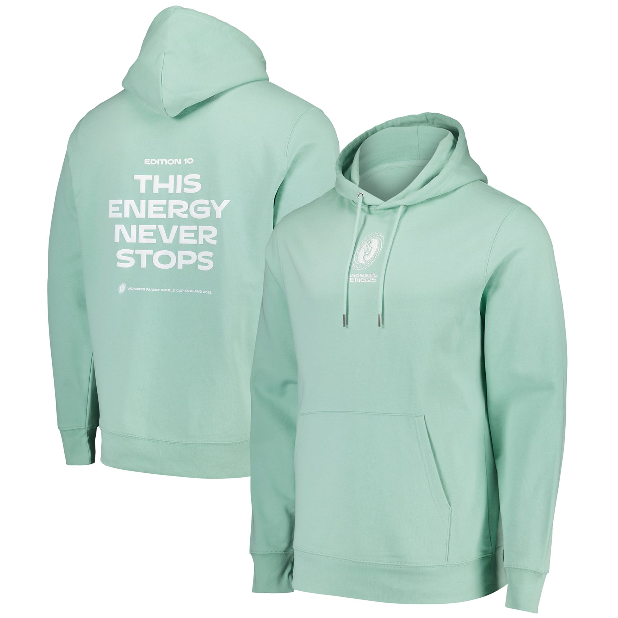 Felpa con cappuccio con grafica sopra la testa Rugby World Cup 2025 da donna - Verde - Unisex