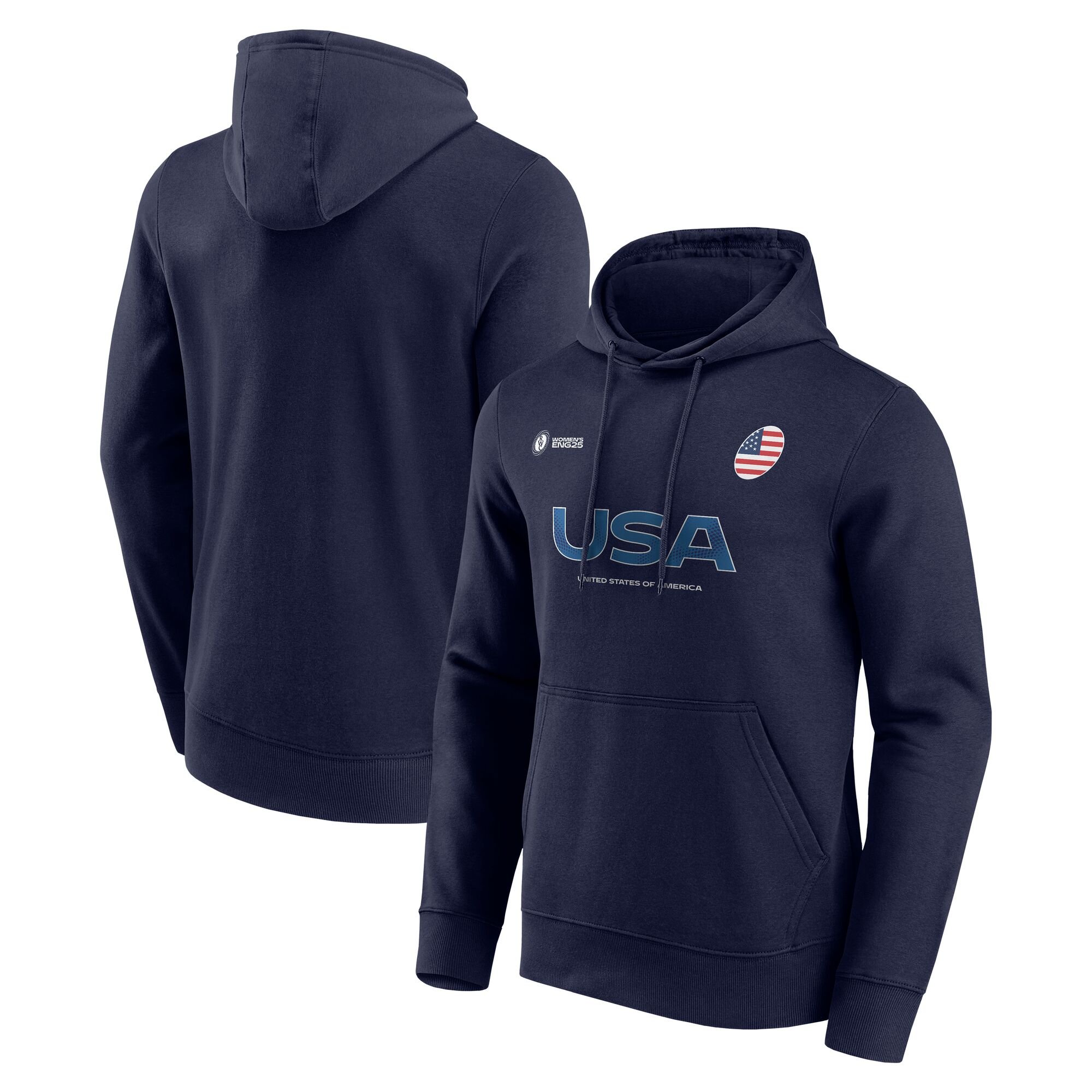 Felpa con cappuccio da tifoso per la Coppa del Mondo di Rugby 2025 da donna - USA