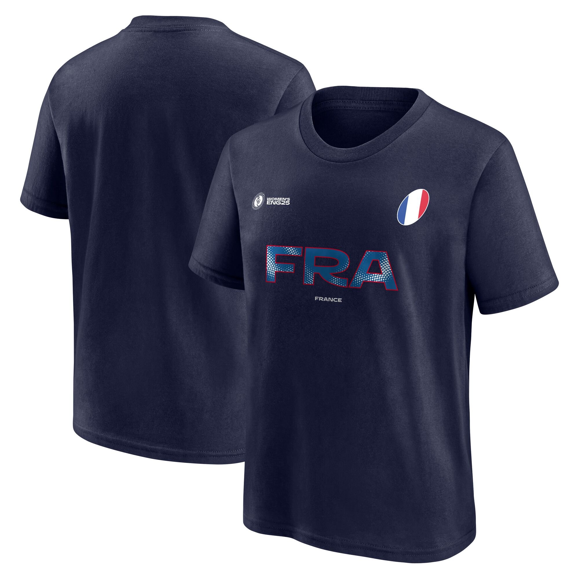 T-shirt con grafica da donna per tifosi della Coppa del Mondo di Rugby 2025 - Francia - Junior