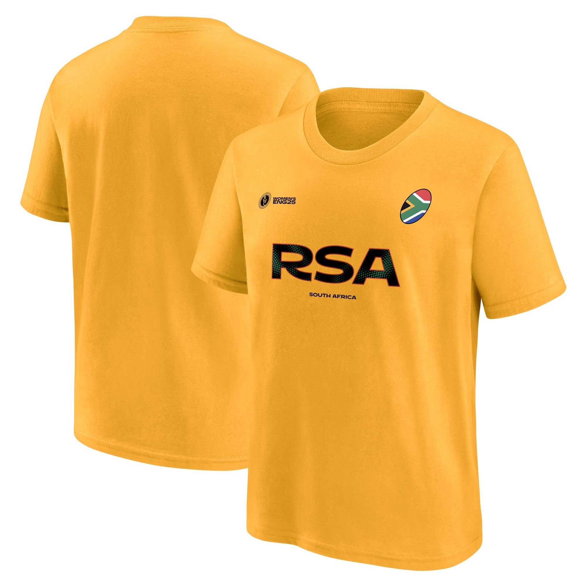 T-shirt grafica da donna per tifosi della Coppa del Mondo di Rugby 2025 - Sudafrica - Junior